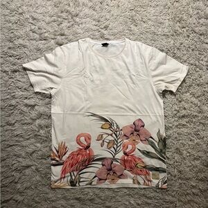 Men’s Pullin Flamingo Tropical Print T-Shirt Size XXL